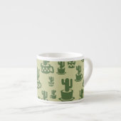 Succulent cactus silhouette in cups and pots espresso kop (Voorkant rechts)