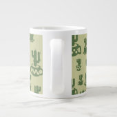 Succulent cactus silhouette in cups and pots grote koffiekop (Achterkant)