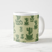 Succulent cactus silhouette in cups and pots grote koffiekop (Voorkant rechts)