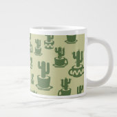 Succulent cactus silhouette in cups and pots grote koffiekop (Rechts)