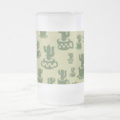 Succulent cactus silhouette in cups and pots matglas bierpul (Center)