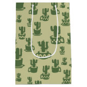 Succulent cactus silhouette in cups and pots  medium cadeauzakje (Achterkant)