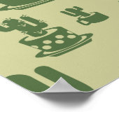 Succulent cactus silhouette in cups and pots  poster (Hoek)