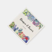 Succulent cactus waterverf bruiloft papier servet (Hoek)
