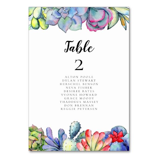Succulent cactus waterverf-kaarten kaart (Voorkant)