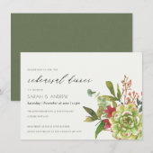 SUCCULENT CACTUS WATERVERF REHEARSAL DINNER KAART (Voorkant / Achterkant)