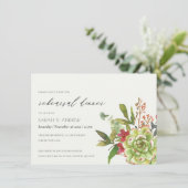 SUCCULENT CACTUS WATERVERF REHEARSAL DINNER KAART (Staand voorkant)