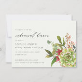 SUCCULENT CACTUS WATERVERF REHEARSAL DINNER KAART (Voorkant)