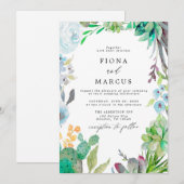 Succulent Cactus Wedding Uitnodiging (Voorkant / Achterkant)