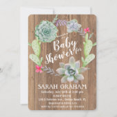 Succulent Cactus Wreath Baby shower Uitnodiging (Voorkant)