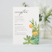 Succulent Cactus Yellow Foliage Weddenschap Recept Informatiekaartje (Staand voorkant)