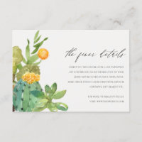 Succulent Cactus Yellow Foliage Wedding Details