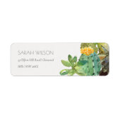 Succulent Cactus Yellow Green Foliage Wedding Etiket (Voorkant)