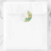 Succulent Cactus Yellow Green Foliage Wedding Ronde Sticker (Tas)