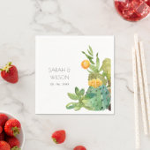 Succulent Cactus Yellow Green Foliage Wedding Servet (Insitu)