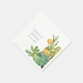 Succulent Cactus Yellow Green Foliage Wedding Servet (Hoek)