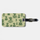 Succulent cactussilhouet in bekertjes en potten bagagelabel (Achterkant horizontaal)