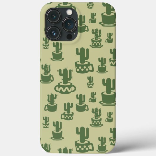 Succulent cactussilhouet in bekertjes en potten Case-Mate iPhone case (Achterkant)