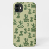 Succulent cactussilhouet in bekertjes en potten Case-Mate iPhone case (Achterkant)