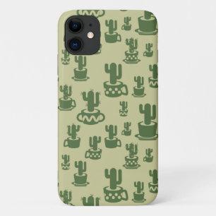 Succulent cactussilhouet in bekertjes en potten Case-Mate iPhone case