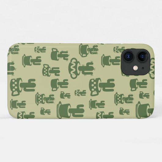 Succulent cactussilhouet in bekertjes en potten Case-Mate iPhone case (Achterkant (horizontaal))