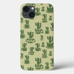 Succulent cactussilhouet in bekertjes en potten Case-Mate iPhone case