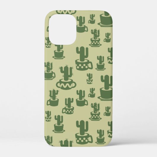 Succulent cactussilhouet in bekertjes en potten Case-Mate iPhone case (Achterkant)