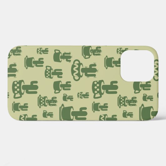 Succulent cactussilhouet in bekertjes en potten Case-Mate iPhone case (Achterkant (horizontaal))