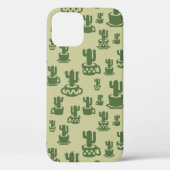 Succulent cactussilhouet in bekertjes en potten Case-Mate iPhone case (Achterkant)