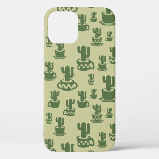 Succulent cactussilhouet in bekertjes en potten Case-Mate iPhone case (Achterkant)