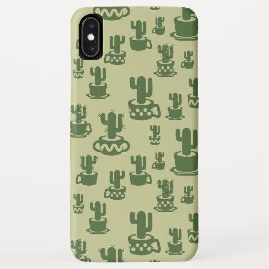 Succulent cactussilhouet in bekertjes en potten Case-Mate iPhone case (Achterkant)