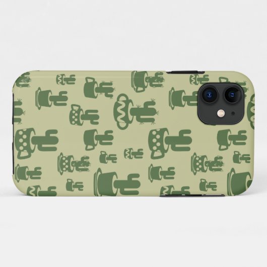 Succulent cactussilhouet in bekertjes en potten Case-Mate iPhone case (Achterkant (horizontaal))