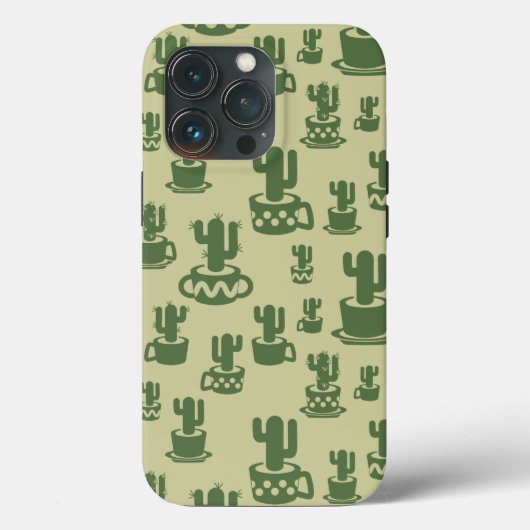 Succulent cactussilhouet in bekertjes en potten Case-Mate iPhone case (Achterkant)