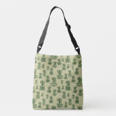Succulent cactussilhouet in bekertjes en potten crossbody tas (Achterkant)