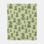 Succulent cactussilhouet in bekertjes en potten fleece deken (Voorkant)
