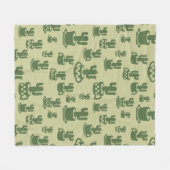 Succulent cactussilhouet in bekertjes en potten fleece deken (Voorkant (Horizontaal))