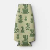 Succulent cactussilhouet in bekertjes en potten flesjeskoeler (Voorkant)