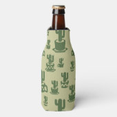 Succulent cactussilhouet in bekertjes en potten flesjeskoeler (Fles Voorkant)