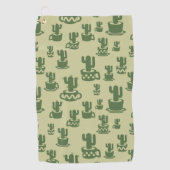 Succulent cactussilhouet in bekertjes en potten golfhanddoek (Voorkant)