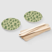 Succulent cactussilhouet in bekertjes en potten handwaaier (Niet-gemonteerd)