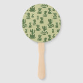 Succulent cactussilhouet in bekertjes en potten handwaaier (Voorkant)