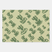 Succulent cactussilhouet in bekertjes en potten inpakpapier vel (Voorkant 3)