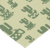 Succulent cactussilhouet in bekertjes en potten korte tafelloper (Hoek)