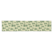 Succulent cactussilhouet in bekertjes en potten korte tafelloper (Horizontaal)