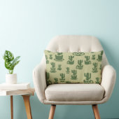 Succulent cactussilhouet in bekertjes en potten kussen (Stoel)