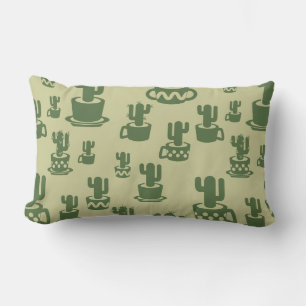 Succulent cactussilhouet in bekertjes en potten kussen