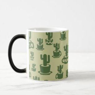 Succulent cactussilhouet in bekertjes en potten magische mok