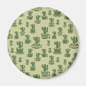 Succulent cactussilhouet in bekertjes en potten magneet (Voorkant)