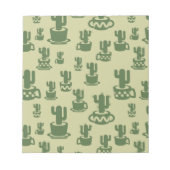 Succulent cactussilhouet in bekertjes en potten notitieblok (Voorkant)