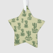 Succulent cactussilhouet in bekertjes en potten ornament (voorkant)